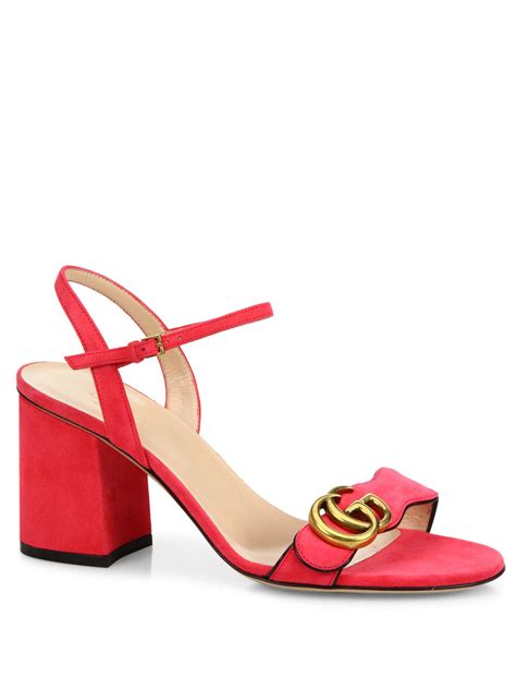 gucci pink cat shoes|gucci gg block heel sandals.